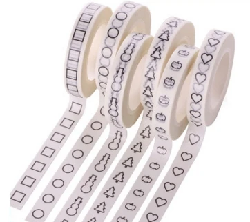 

AB-8mm*10m hollow shape 5 types washi masking decorative adhesive masking tape(1piece)