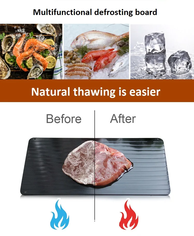 Frozen Fast Defrosting Tray Thaw Rapid Heating Tray Freezing Meat Food
Defroster Microwave Fish Board Kitchen Tools
