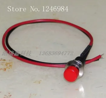 

[SA]PB301A electronic switch interlocking M10 circular red button normally open switch button switch with line--50pcs/lot