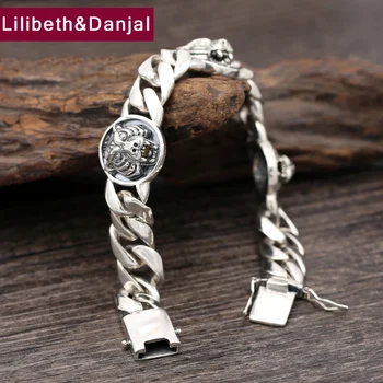

925 Sterling Silver Friendship Bracelet Men Jewelry Tiger Head Charm Bangle Bracelet Women Gift Fine Jewelry B21
