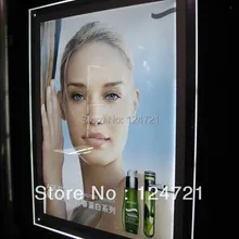 Кристаллический led ligtbox, акриловая рекламная панель Безрамная светодиодная световая коробка защелкивающаяся рамка