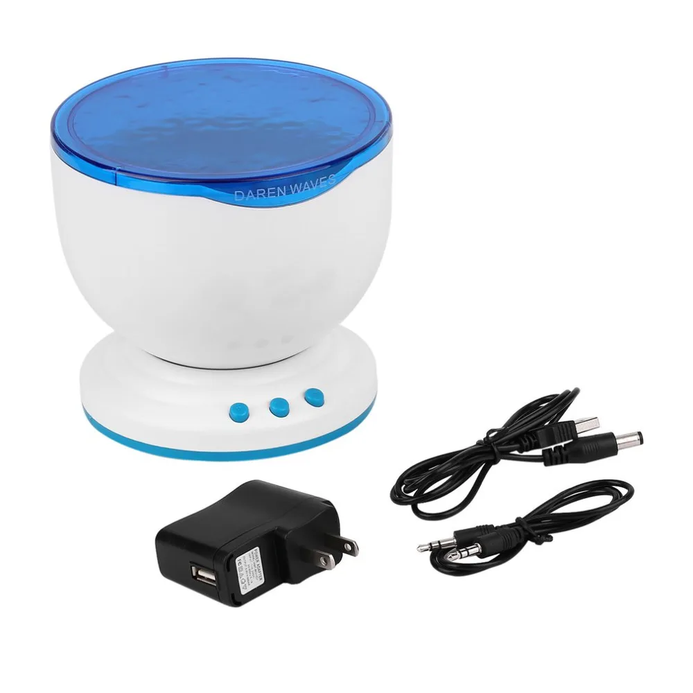 Led Night Light Ocean Projector Lamp Rainbow Wave Projector Daren Wave Ocean Wave Light MP3 Phone Music Input Speaker