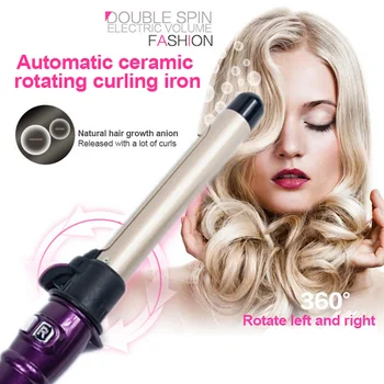 

Auto Rotary Electric Hair Curler Curling Iron Automatic Rotating Wave Styling HJL2019