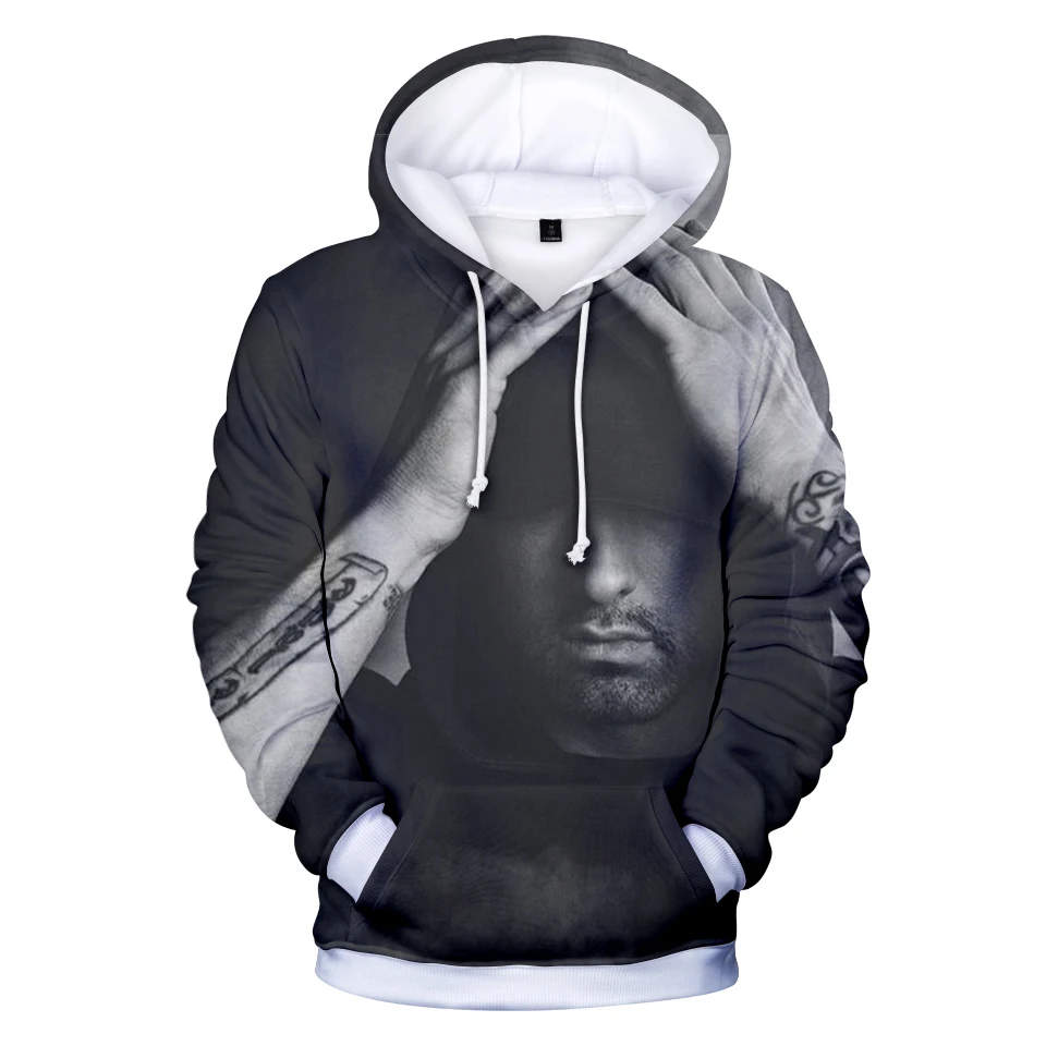 Hot EMINEM famous rapper print hoodie men/women long sleeve sweatshirt ...