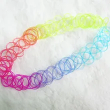 Неоновый цвет радуги Татуировка колье Ожерелье Винтаж пластик чокер ювелирные изделия