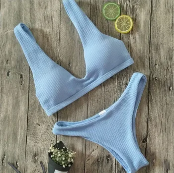 

2019 Women Summer Padded Bra 2pcs Set Women Push-up Triangle Bathing Suit 2pcs Set