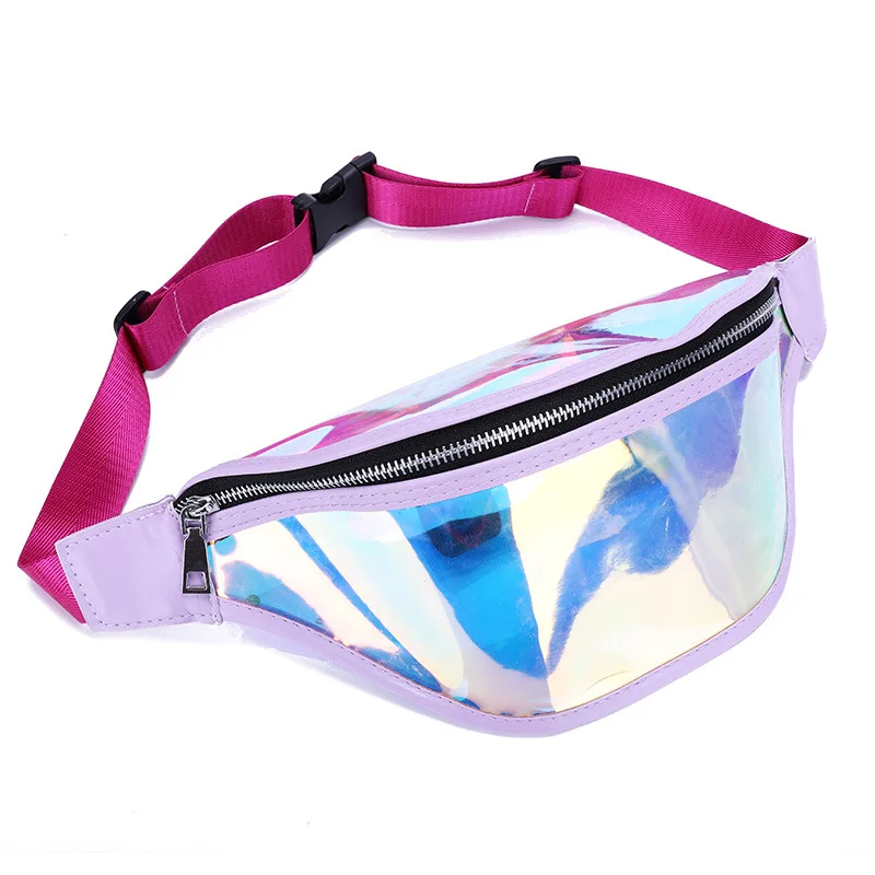 

Holographic Fanny Pack Women Laser Bum Bag Beach Shiny PVC Waist Bags Hengreda Raves Hip Bag Fashion Hologram transparent bag