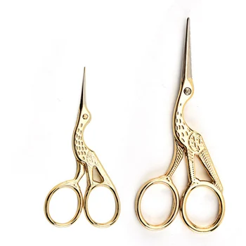 

50Pcs Stainless Steel Vintage Classic Embroidery Scissors Nail Art Stork Crane Beauty Tools Handicraft Sewing Cutters-free ship