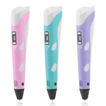 Высокое качество ЕС Plug Magic 3D-принтеры Pen Set ЖК-дисплей Дисплей 3D рисунок пером с мощным нитей на день рождения для детей