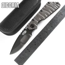 DICORIA ST SMF Titanium handle D2 blade Ball bearing Tactical Folding Knife camping hunting outdoor survival