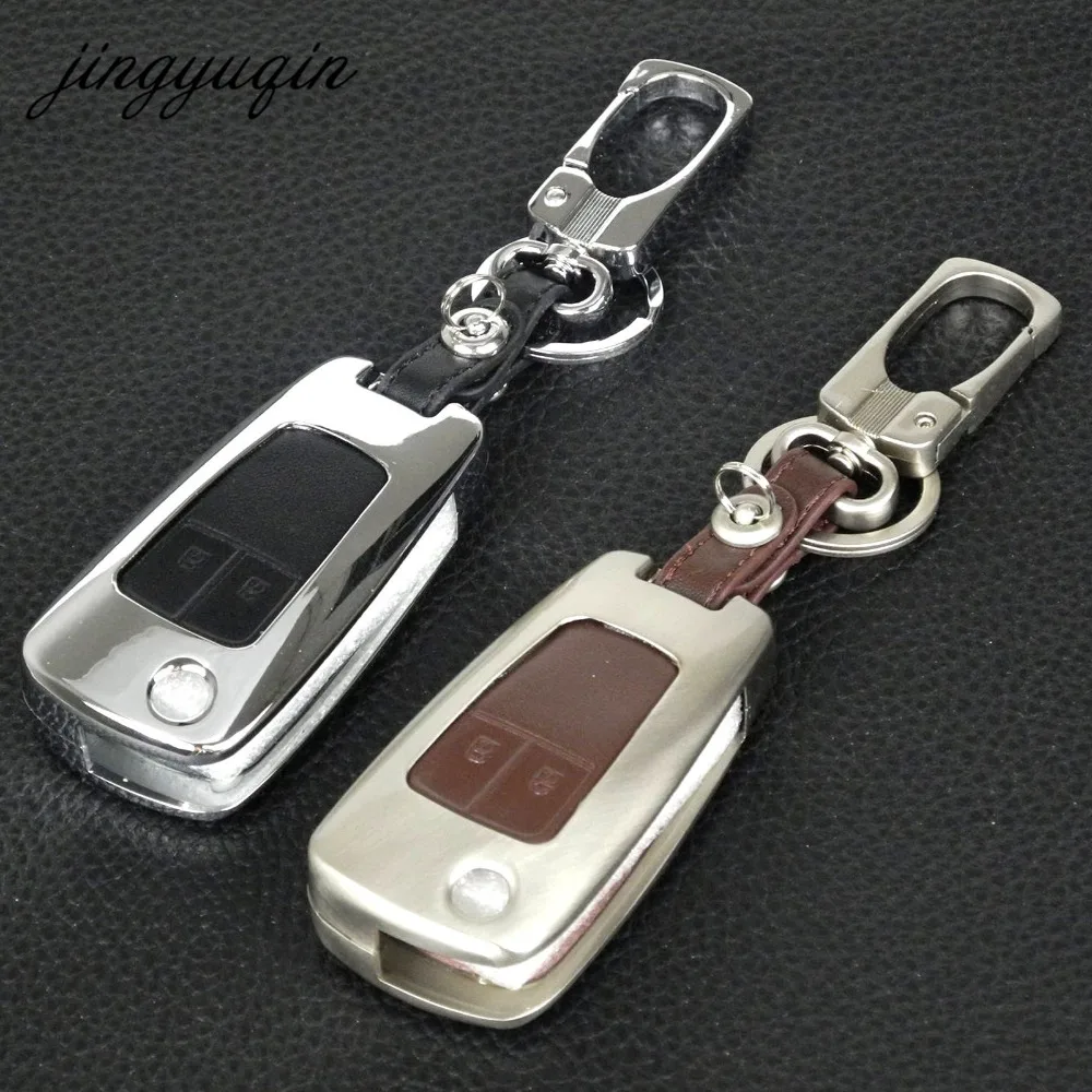 

2 Button Zinc Leather Flip Remote Key Cover Case For Chevrolet Cruze Epica Lova For OPEL VAUXHALL Astra H Insignia J Buick Key