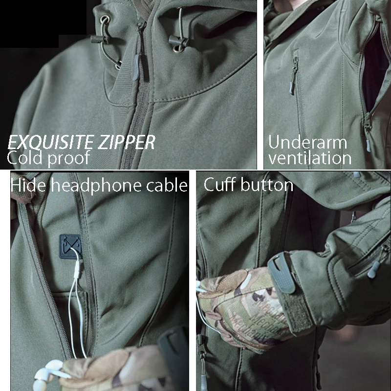 PAVEHAWK прогулочные зимние флисовая куртка теплые Водонепроницаемый дождевая