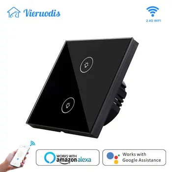 

EU/UK Type 2 Gang Wifi Smart Wall Switch Mobile App Remote Control Work with Amazon Alexa Google Home No Hub Required smart life