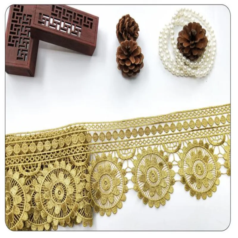 

1pcs=1yard Clothes decoration accessories, lace ribbon material lace, gold lace accessories, diy handmade materials