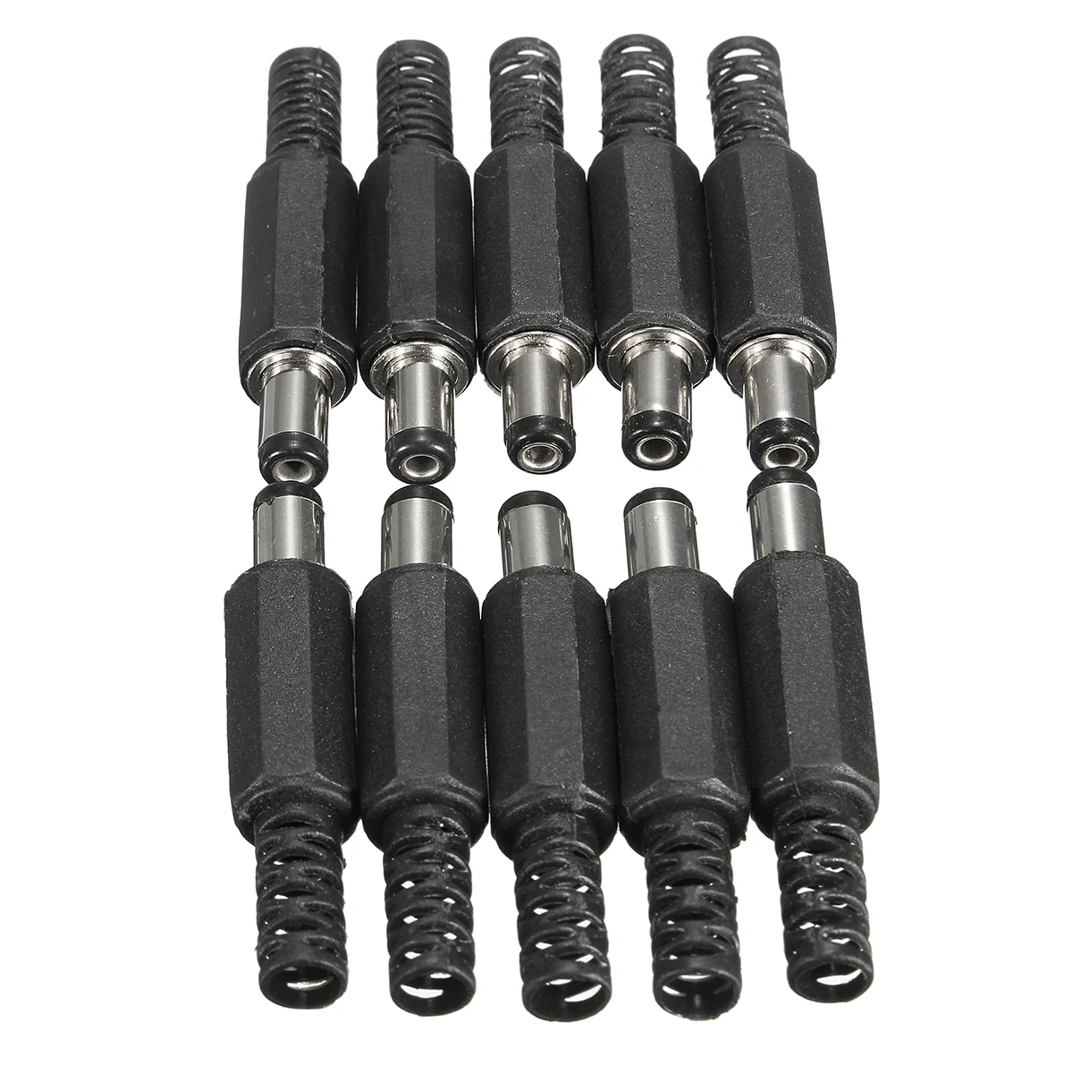 Excellway 10Pcs 5.5x2.1mm DC Power Male Solder Barrel Tip Plug Jack
