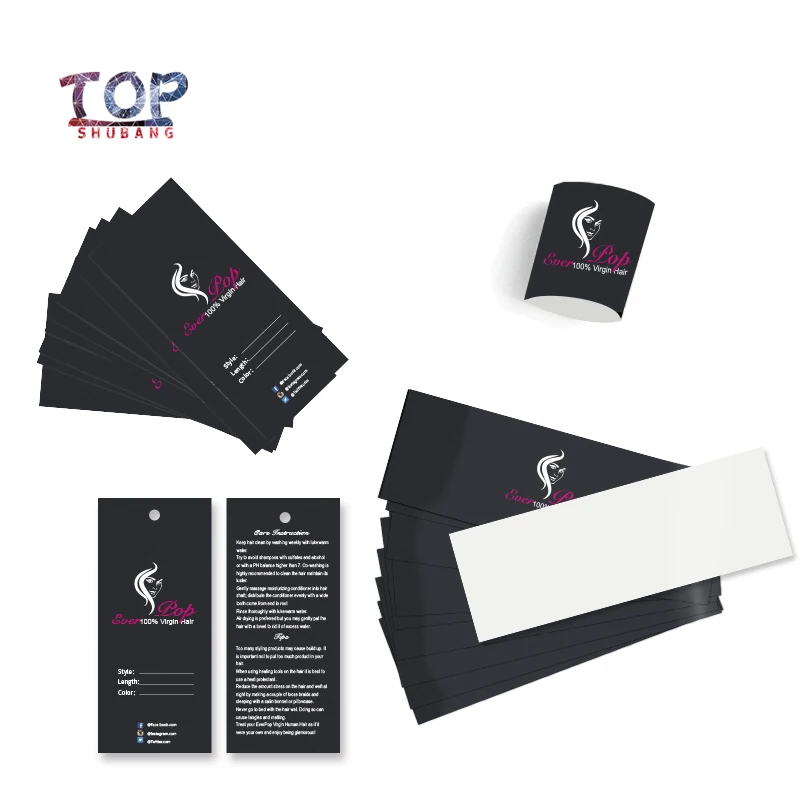 

200Pcs Custom Logo Virgin Hair Extensions Paper Wrapping Stickers ,Hang Tags,Hair Packaging Wrap Labels Stickers And Tags Labels