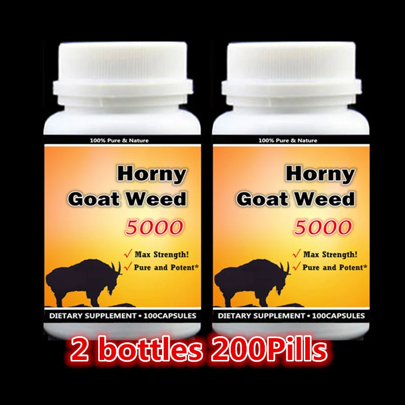 

2 bottle 200pcs Pure Horny Goat Weed Extract, Increase * Performance Desire Epimedium Icariin for man and woman,free shipping