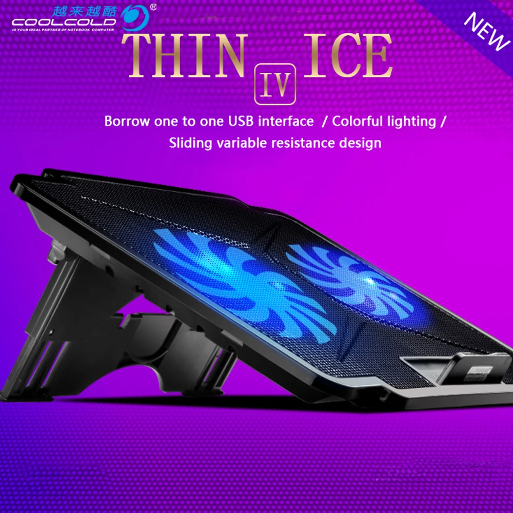 

CoolCold Laptop Stand USB laptop Cooler With Four Fans Ventilador Usb Cooler Notebook For 13.3~17inch Laptops Gaming Daily Use