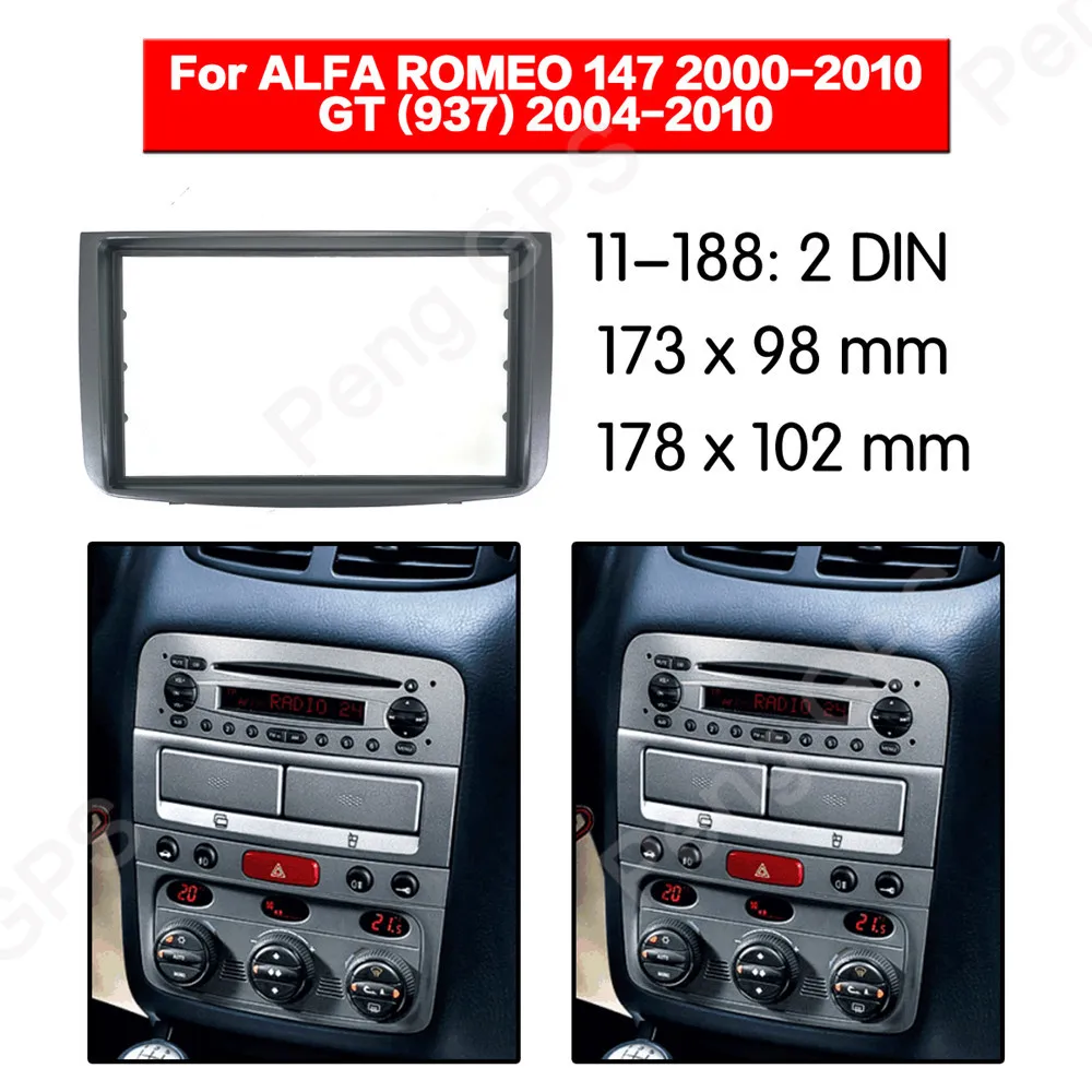 2 DIN автомобильный радиоприемник стерео установка адаптер для ALFA Romeo 147 2000-2010 GT(937) 2004-2010 рамка аудио