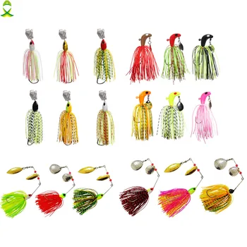 JSM buzzbait chatterbait spinnerbait Lures fishing artificial bait with skirts silicone jig lead head for pike bass fishing