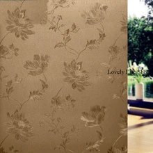 45 см* 300 см высший сорт Матовый ультрафиолетовые со статическим зажимом 3D 45 см ширина Золотой Ванная комната Наклейка на стекло, окно