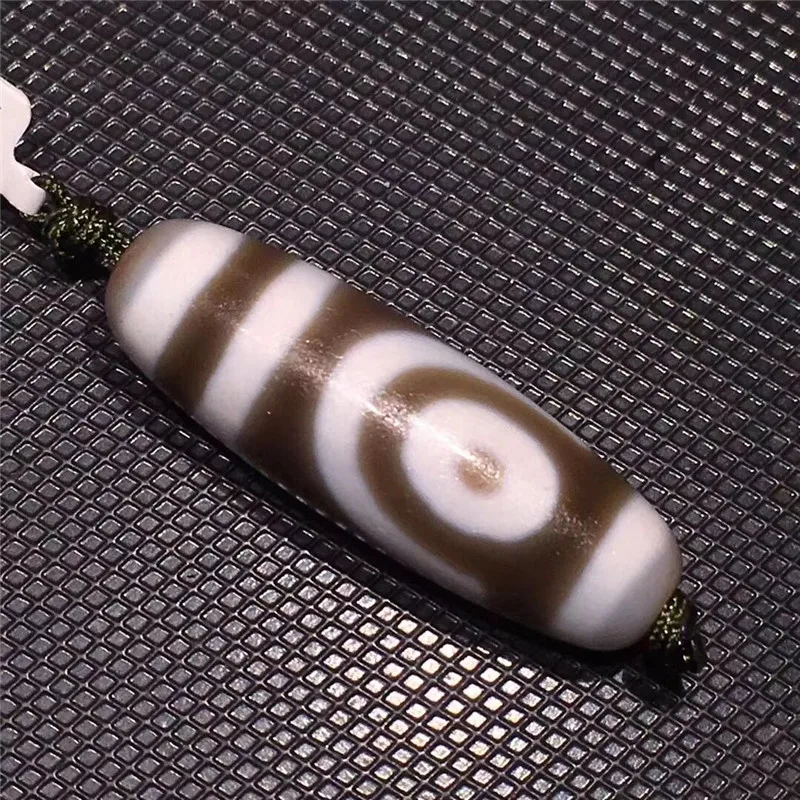 

190616-5 White Cinnabar Ji Sweet Two Eyes 12*36mm Beads Natural Agate Material High Quality Amulet Collectible Free Shipping