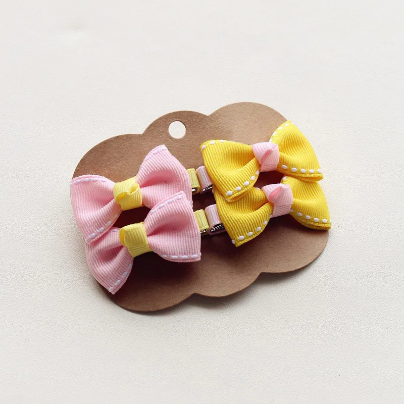 

4Pcs/Lot Lovely Bowknot Baby Girl Hair Clips Hairpins Barrette Candy Color Princess Headwear Hair Accessories for Baby Girl