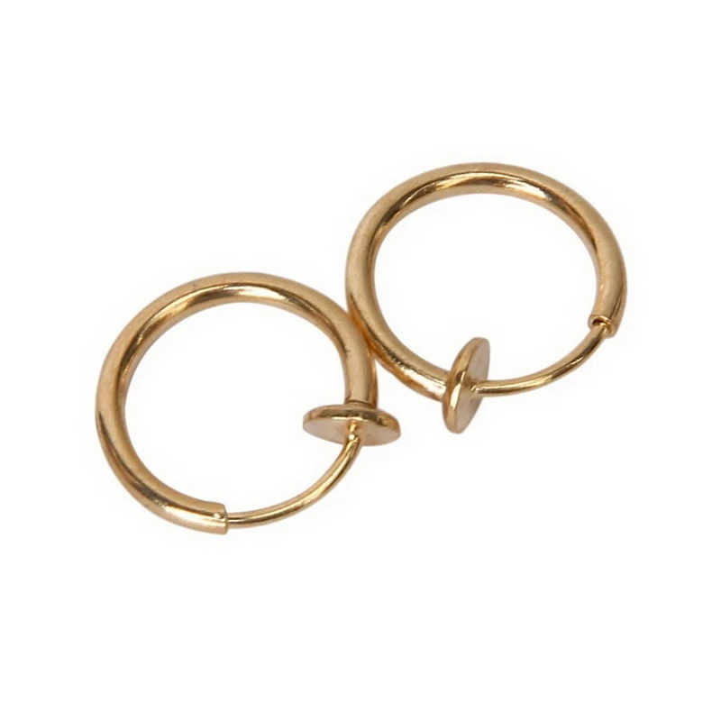 12mm Golden Spring Ear Clip Earring Findings Without Pierced Ears Looks