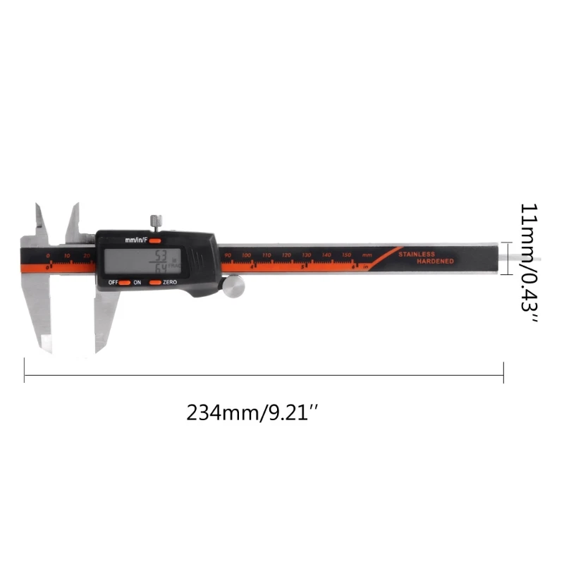 Электронный цифровой штангенциркуль дюйм/метрический/фракции 0-6 дюймов/150 мм нержавеющая сталь
