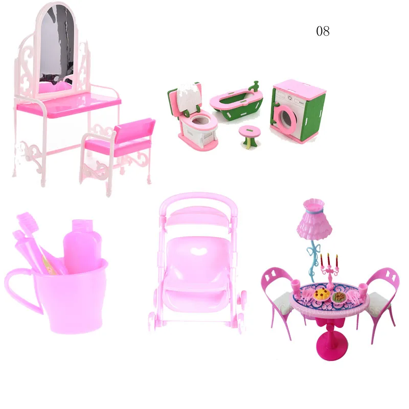 1//12 kits de Casa de Muñecas en Miniatura de Muebles de baño Juego de buques-Rosa Rosa