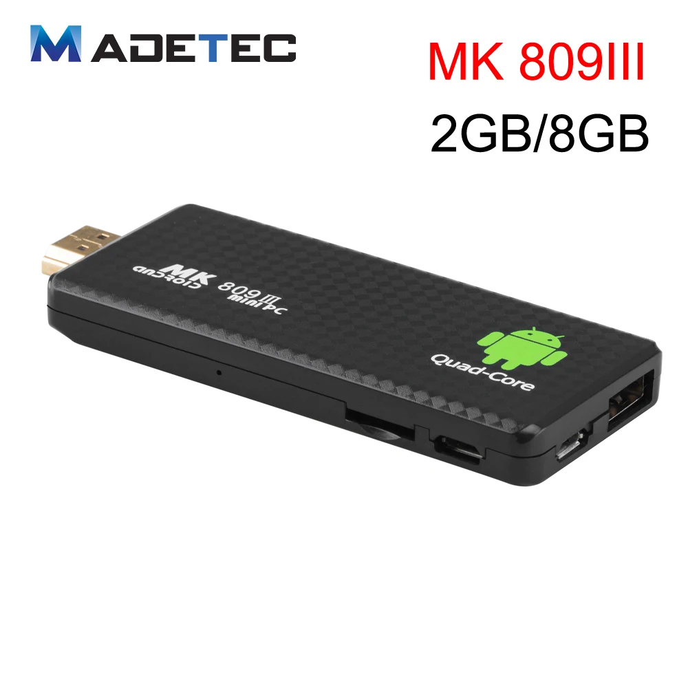 Madetec MK809 III 2 ГБ 8 Smart Android 5.1 ТВ ключ rk3229 4 ядра К ТВ-карты Коди XBMC Мини-ПК dlna Wi-Fi media player