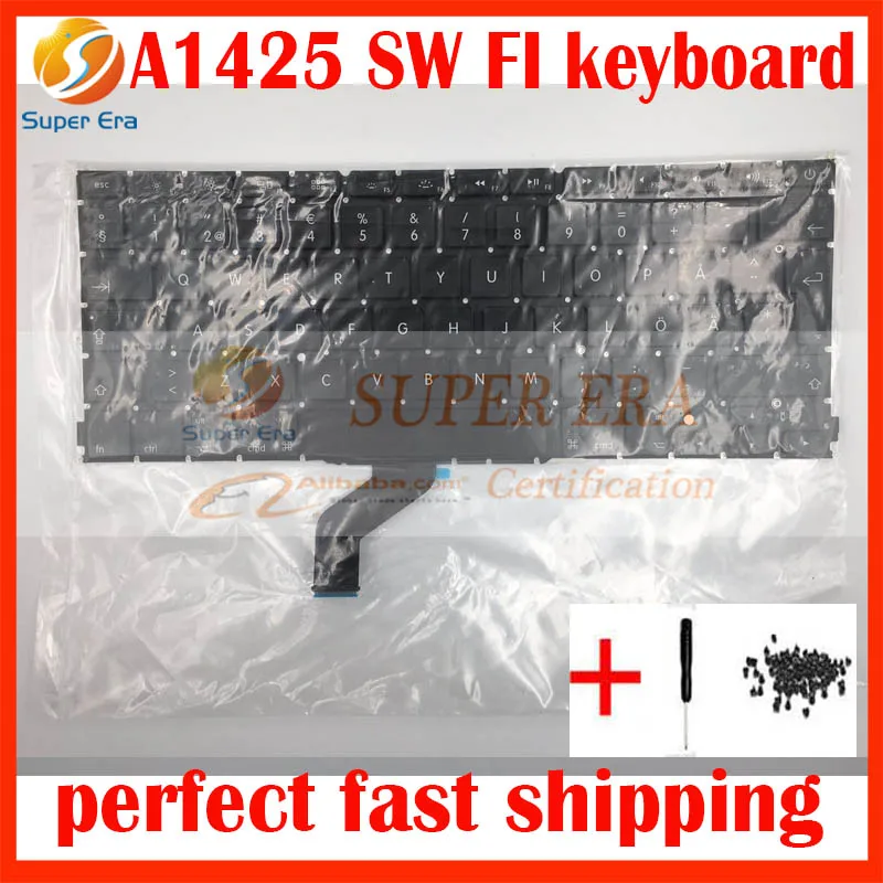A1425 Swedish SW Finland Finnish FI keyboard without backlight backlit for font b macbook b font