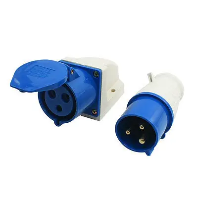 

2P+E 16A 220-250 Volt 3 Pin Plug with Coupler Waterproof Trailing Socket