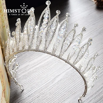 

Gorgeous Handmade Beaded Crystal Rhinestone Crown Tiara Bridal Hair Accessories Festival Hairwear Hair Decoration