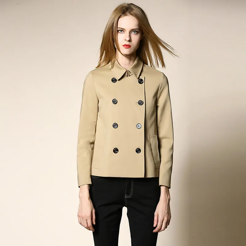 Plus Size Trench Short Coat Windbreaker Autumn Short Trench Coats For