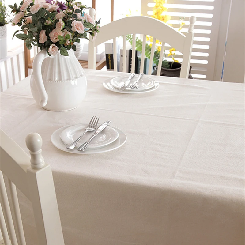 

High Quality Beige Table Cloth With Lace Modern Home Decor Dinner Tea End Dustproof Tablecloth 1pcs Cotton Linen Table Cover