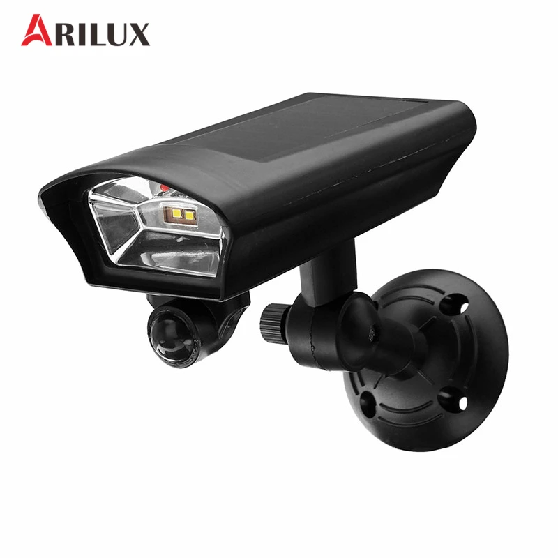 ARILUX LED Solar Power Street Light PIR Motion Sensor Spotlight Outdoor Lamp Garden Yard Simulation Monitoring Security Lamp