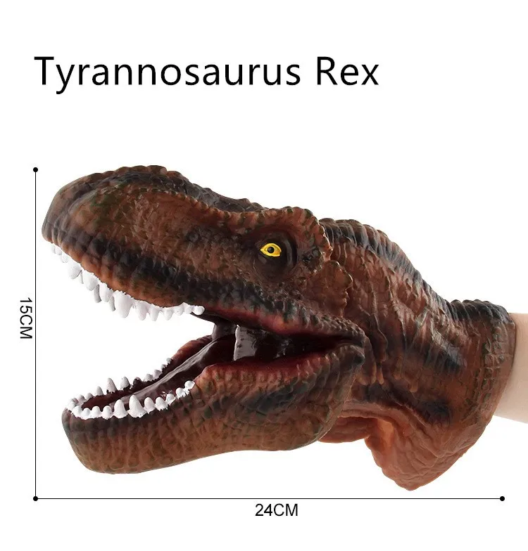 Динозавр ручной Куклы ролевые игры реалистичные тираннозавр рекс голова перчатки мягкая игрушка куклы детские игрушки животные игрушки для детей - Цвет: Tyrannosaurus 3