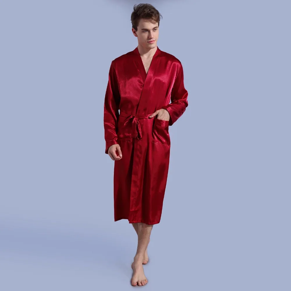 Rayon Robe Kimono Vestido Sólida roupão de