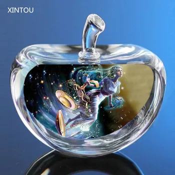 

XINTOU 12 Constellations Statuettes Crystal Glass Apple Figurines Miniature Angel figurine Ornaments Home Decoration accessories