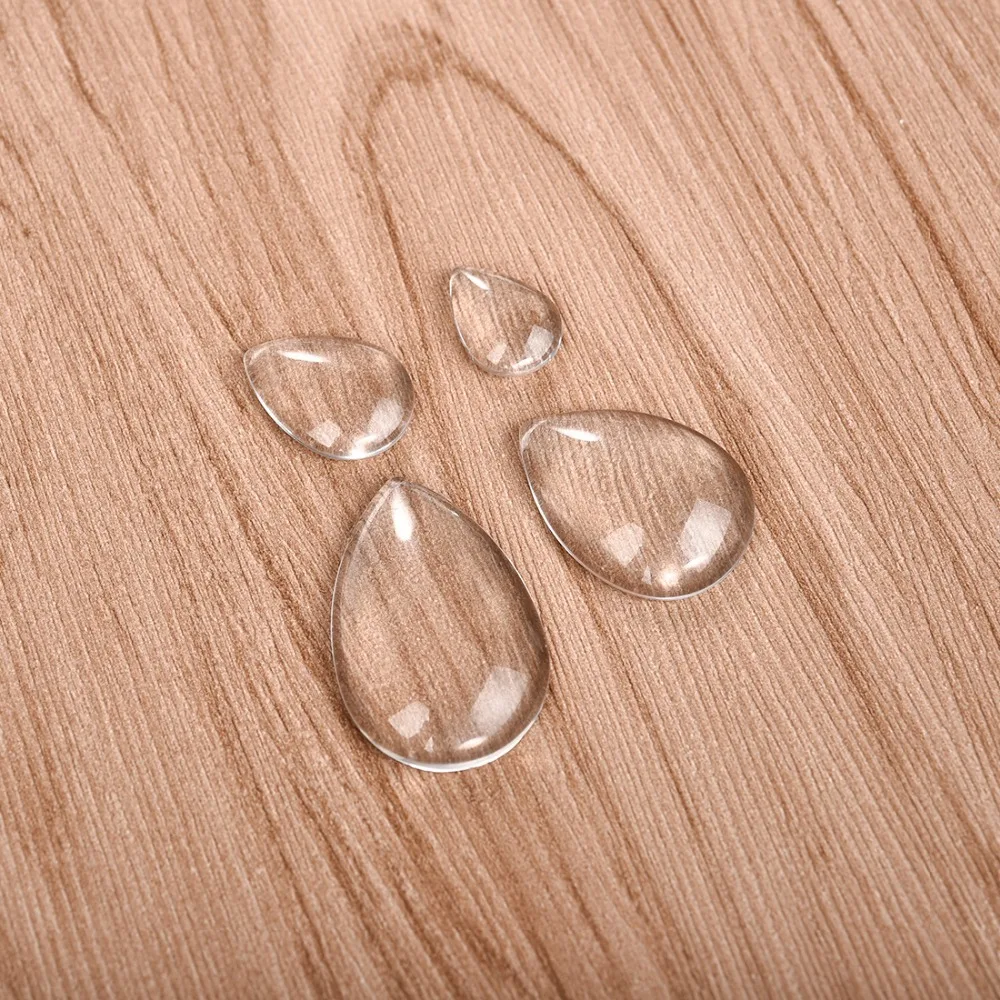 Round Oval Square Heart Teardrop Clear Cabochons Flat Back Transparent Glass for DIY Jewelry Making Handmade Pendant Findings