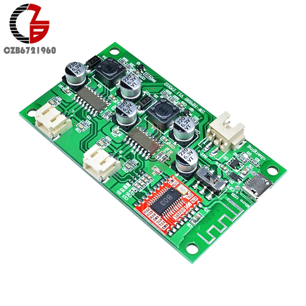 DC 5V 6W+6W Stereo Bluetooth Audio Sound Power Amplifier Board 2