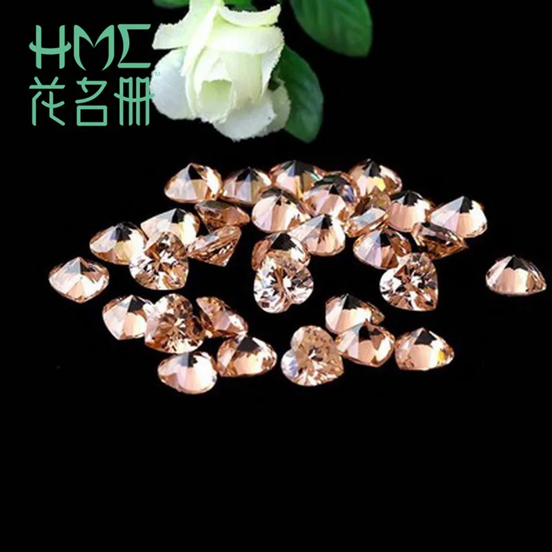 

New 10pcs/bag Mutilcolors 8MM Artificial Zircon Crystal heart shape rhinestone beads glue on diy Handmade Crafts Accessories