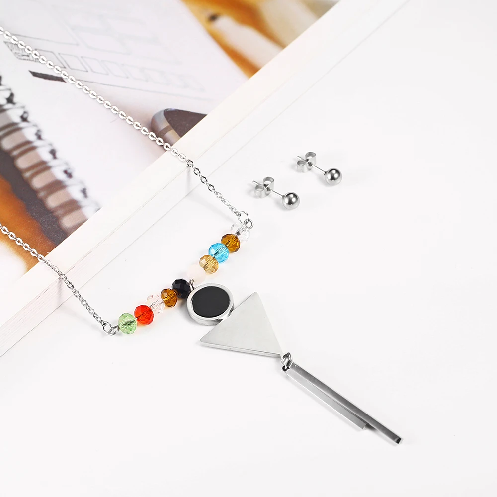 

OUFEI Necklace earrings set Stainless Steel Fashion Woman Jewelry Sets Accessories Tassel Necklace Mass Effect Chain
