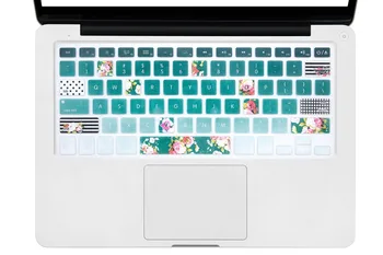 

For Apple Mac Macbook Pro 13 15 17 Air 13 Retina 13 Green Pastoral Flowers Silicone US Keyboard Cover Keypad Skin Protector