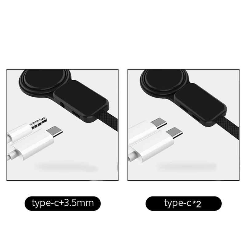 Тип-c OTG двойной адаптер и кольцо держатель USAMS 3,5 мм аудио зарядное устройство Регулируемый держатель телефона Быстрая зарядка для тип-c Android адаптер - Цвет: Dual Type-C