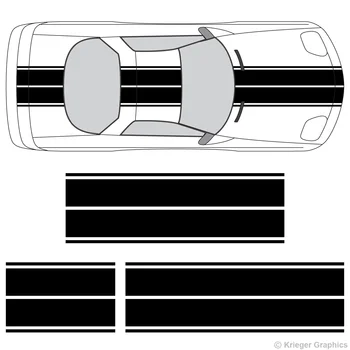 

For 1Set Pontiac Firebird & Trans Am Dual Rally Racing Stripes Vinyl Decal Kit Car styling