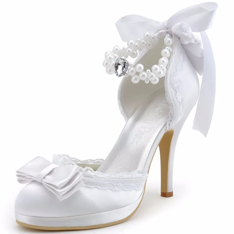 ivory wedding shoes with pearls