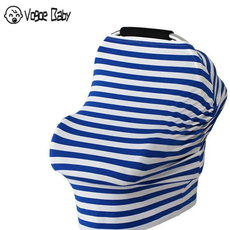 Striped Baby Car Seat Cover Nursing Cover for Newborn Baby Feeding Cotton Baby Car Seat Canopy Soft Breastfeeding Shawl 7479 - Цвет: 2