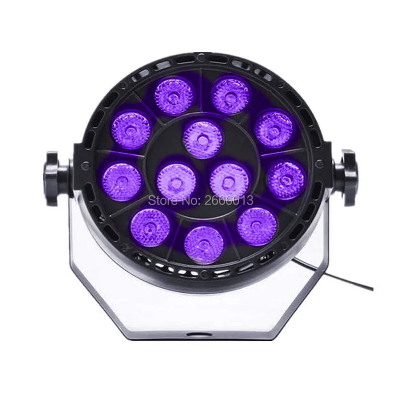 

LED Par 12 LEDs Sound Active DMX512 LED Stage Par Light/ Purple LED Spotlight Lamp For Christmas Home Party Disco DJ Projector